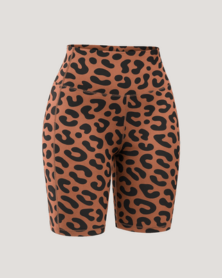 Bike Shorts - Orange Leopard